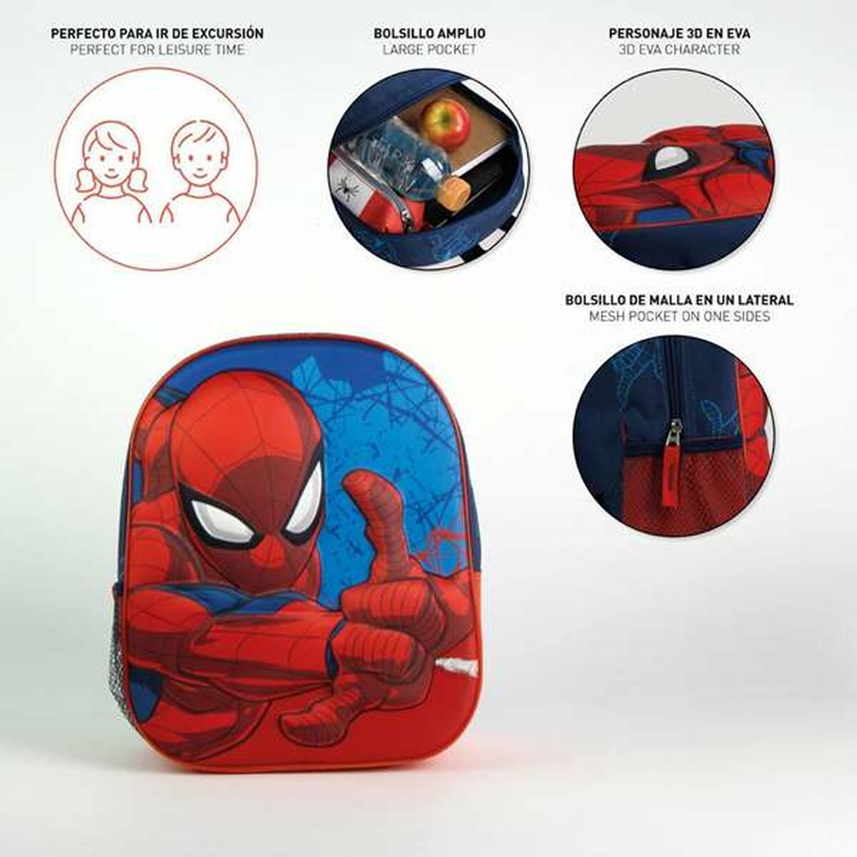 Σχολική Τσάντα 3D Spider-Man Μπλε 25,0 x 31,0 x 10,0 cm