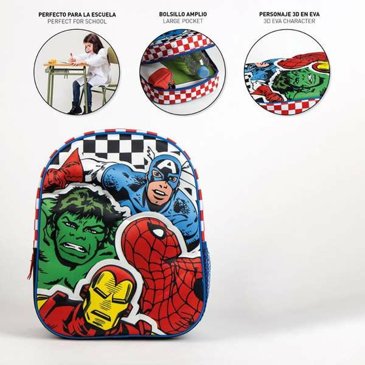 Σχολική Τσάντα 3D The Avengers Μαύρο 25,0 x 31,0 x 10,0 cm