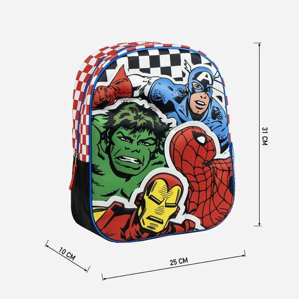Σχολική Τσάντα 3D The Avengers Μαύρο 25,0 x 31,0 x 10,0 cm