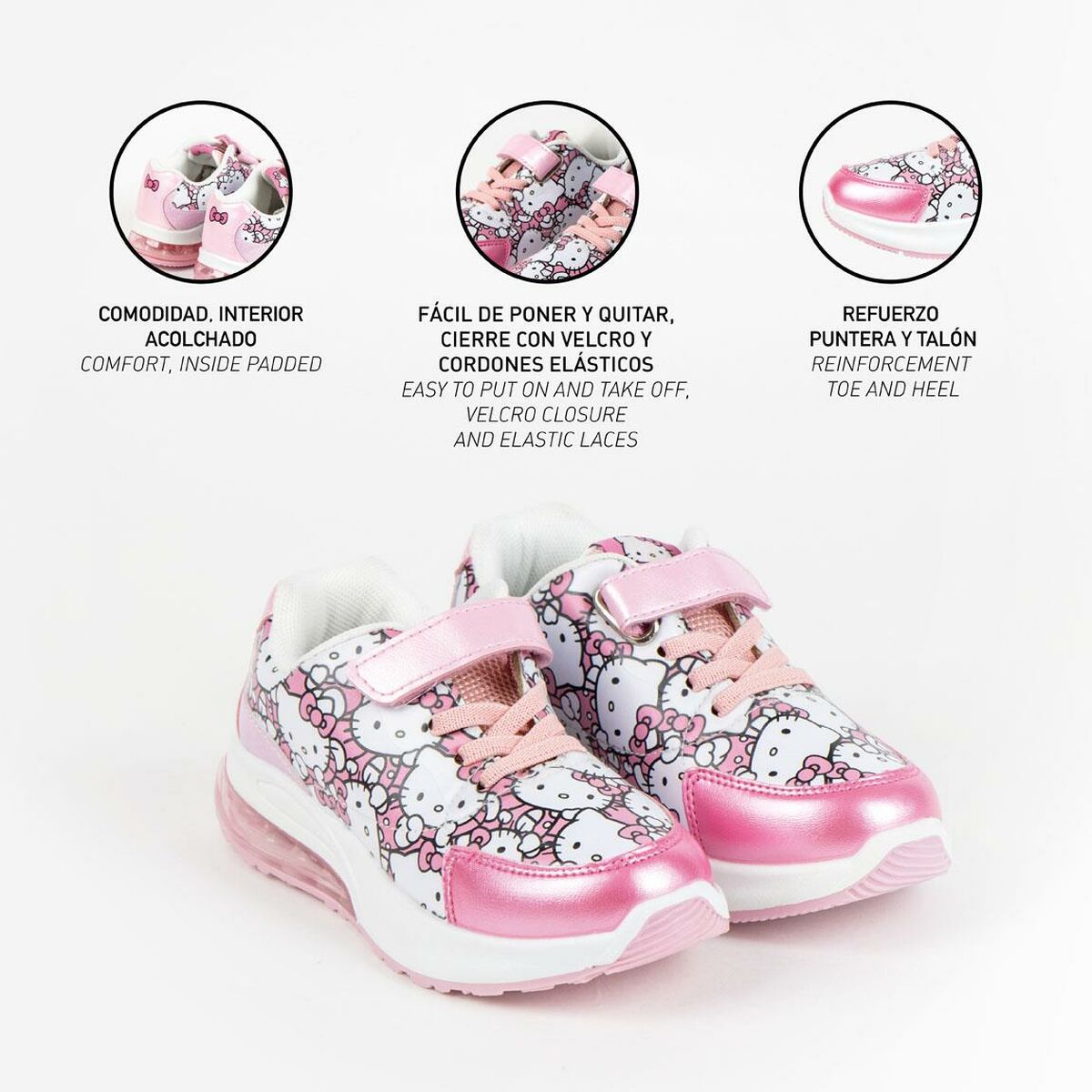 Αθλητικα παπουτσια με LED Hello Kitty Ροζ