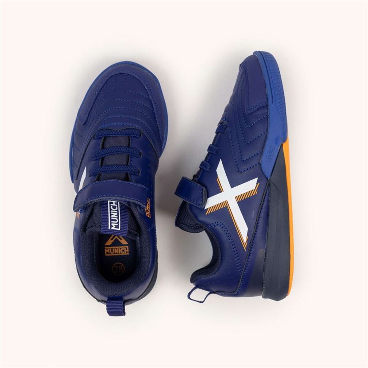 Παπούτσια Ποδοσφαίρου Σάλας για Παιδιά Munich Rondito Kid Elastic Laces Μπλε