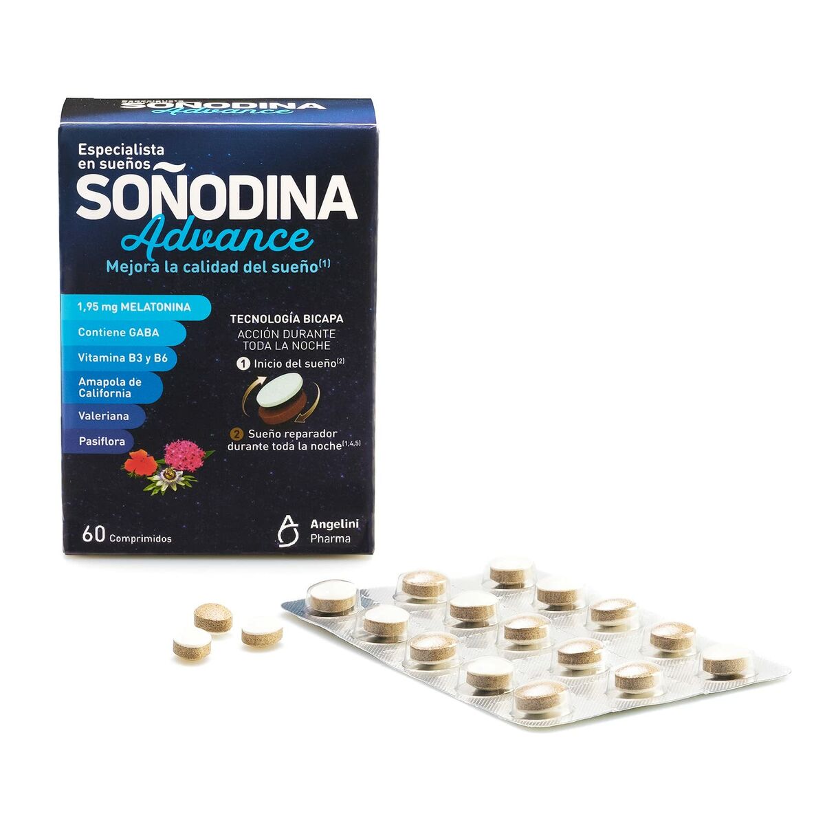 Συμπλήρωμα αϋπνίας Natura Essenziale Soñodina Advance Μελατονίνη 60 Μονάδες