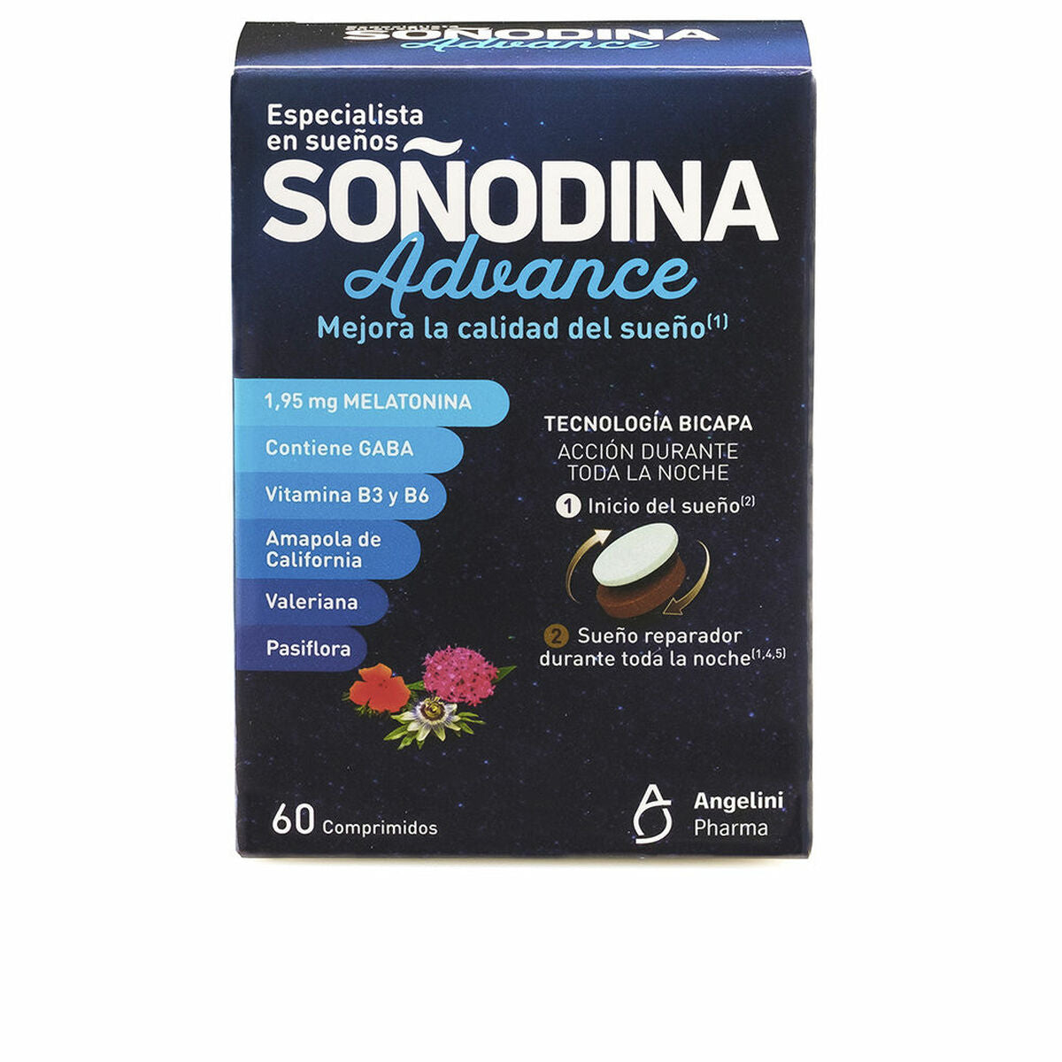 Συμπλήρωμα αϋπνίας Natura Essenziale Soñodina Advance Μελατονίνη 60 Μονάδες