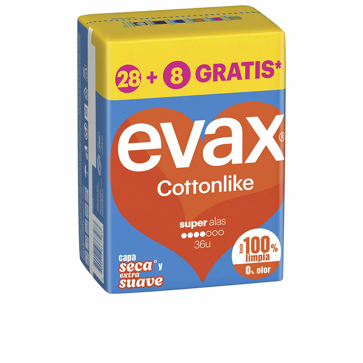Σερβιέτες Super με Φτερά Evax COTTONLIKE 36 Μονάδες