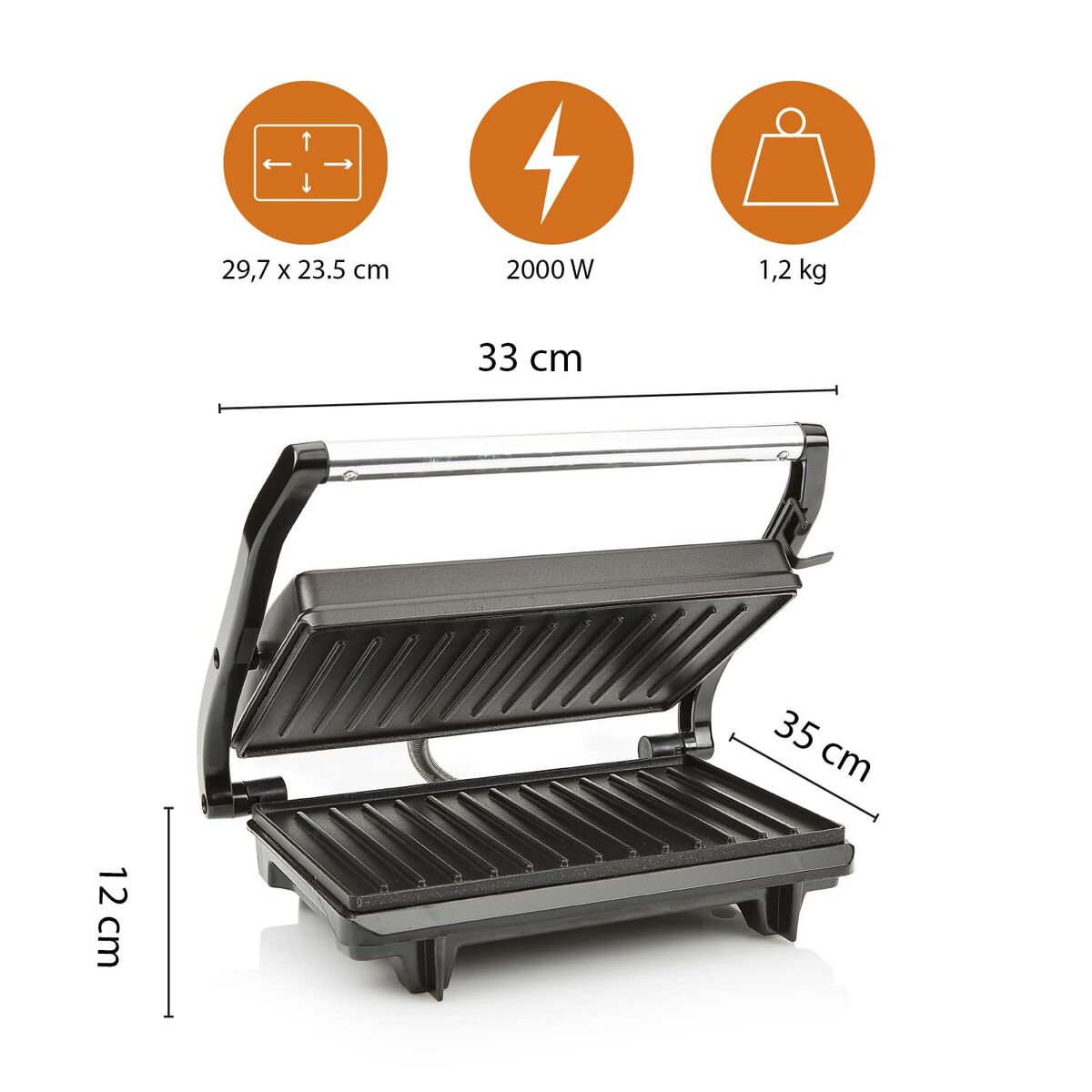 Εστίες Γκριλ Tristar GR-2853 Μαύρο 2000 W (Ανακαινισμenα B)