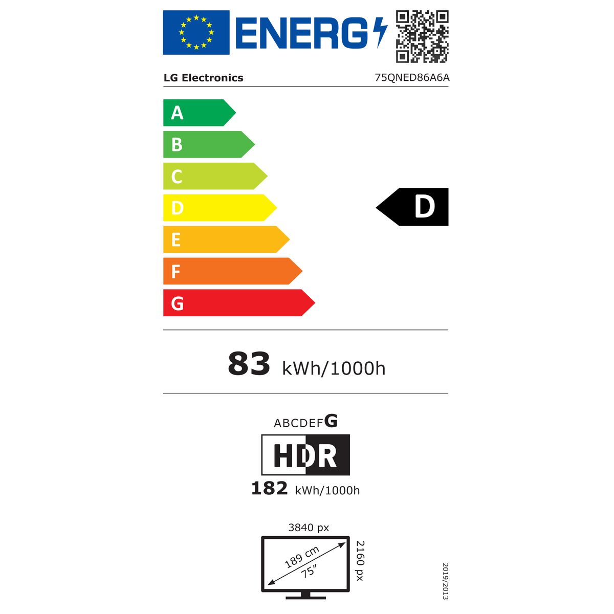 Smart TV LG 75QNED86A6A  75 4K Ultra HD 75" LED HDR LCD AMD FreeSync QNED (Ανακαινισμenα A)