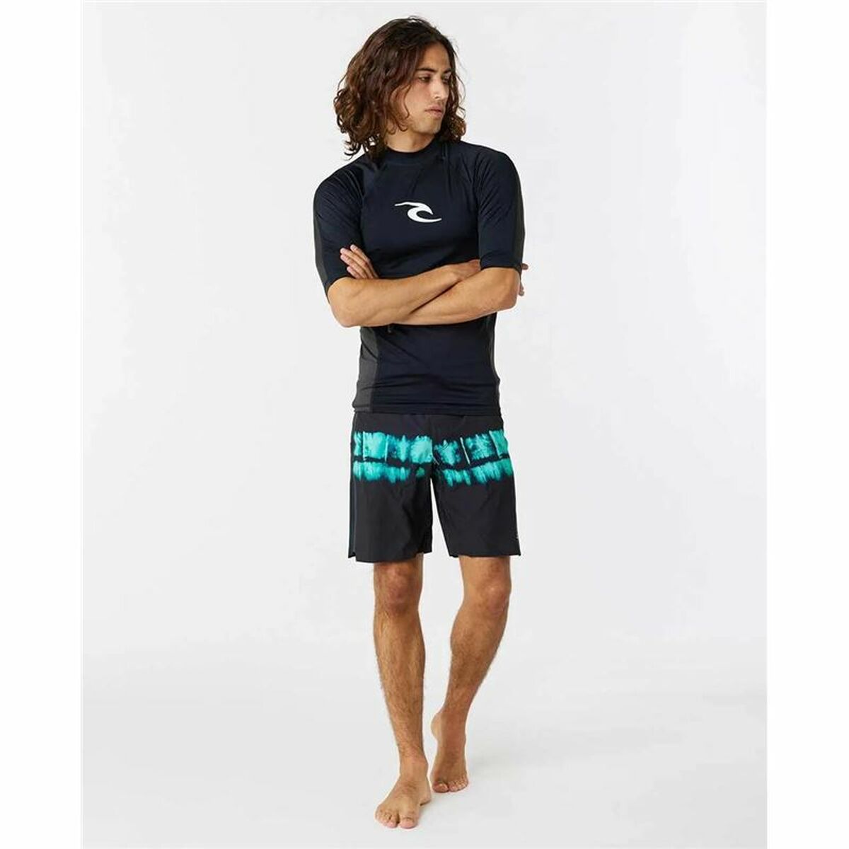 Ανδρική Μπλούζα με Κοντό Μανίκι Rip Curl Waves pf Μαύρο