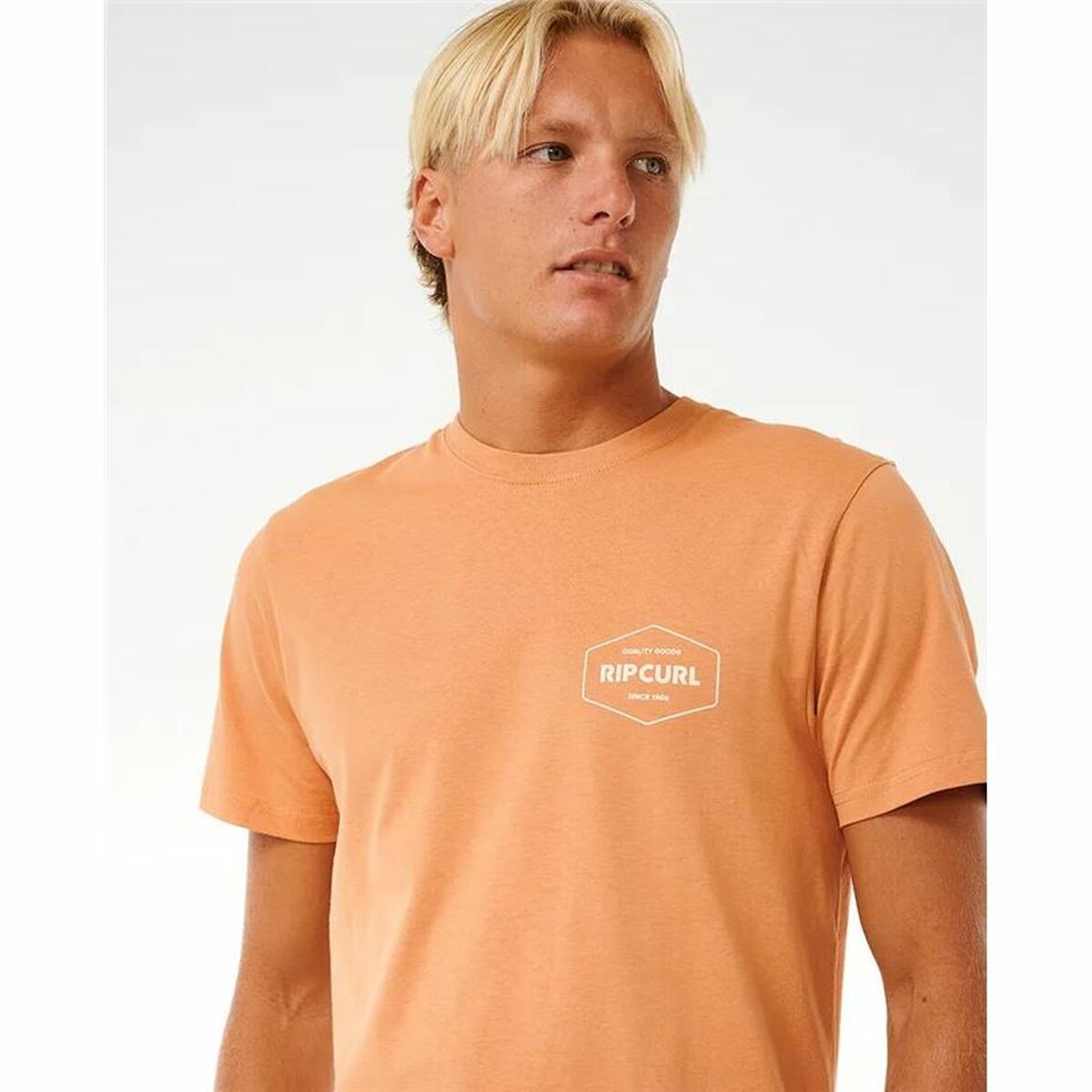 Κοντομάνικο Αθλητικό Μπλουζάκι Rip Curl Stapler Ανοιχτό καφέ