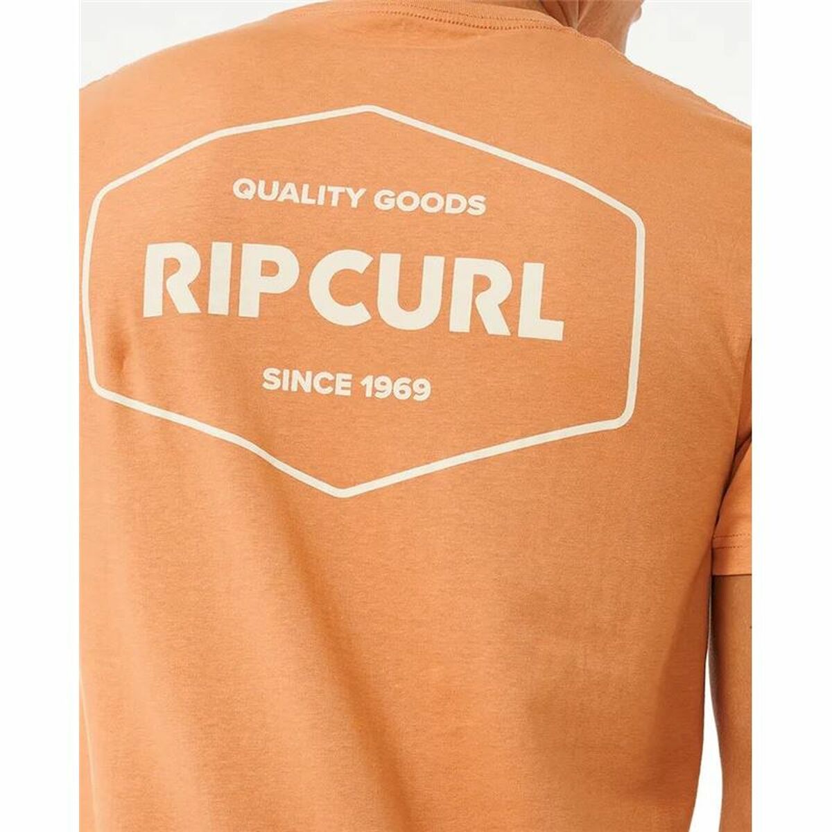 Κοντομάνικο Αθλητικό Μπλουζάκι Rip Curl Stapler Ανοιχτό καφέ