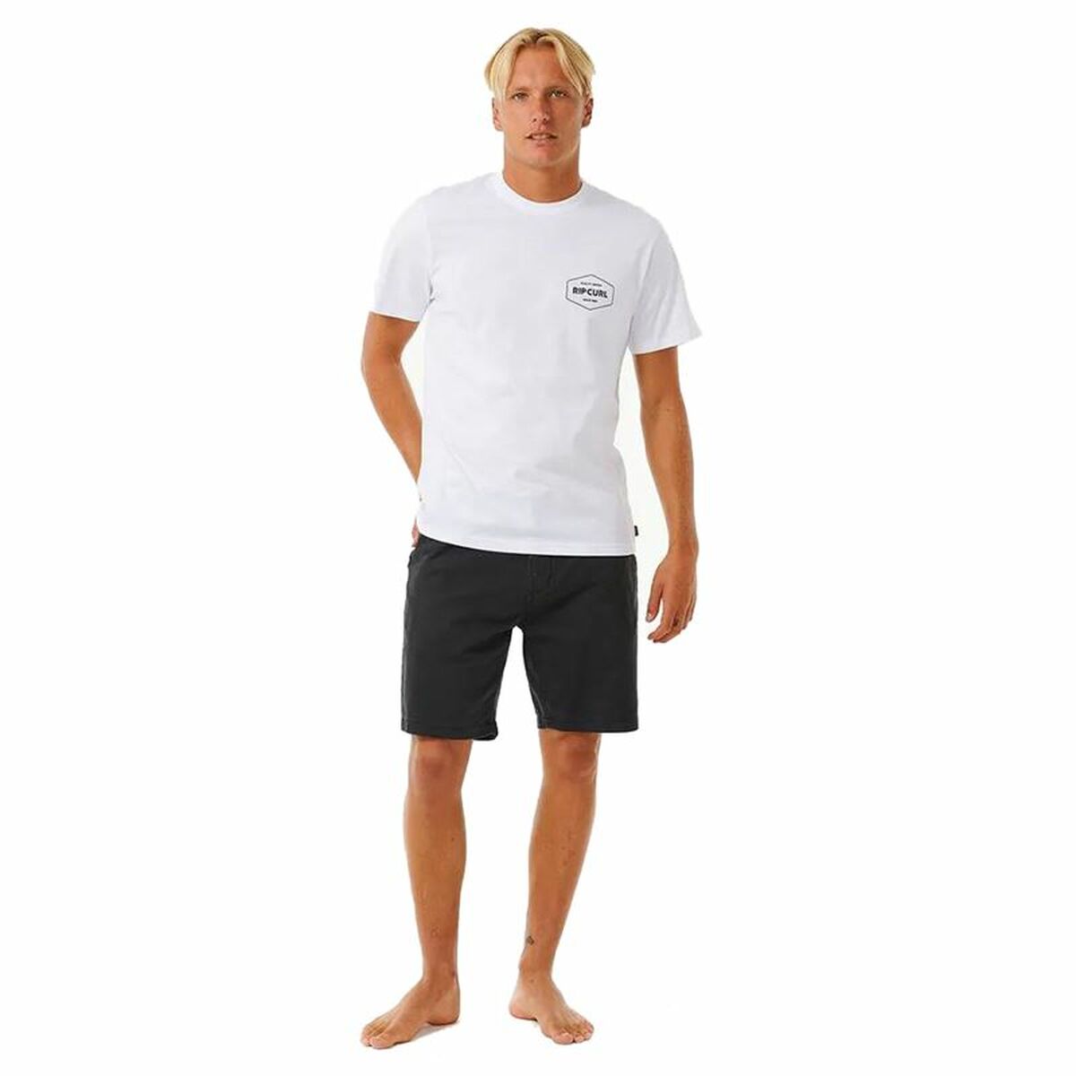 Ανδρική Μπλούζα με Κοντό Μανίκι Rip Curl Stapler Λευκό