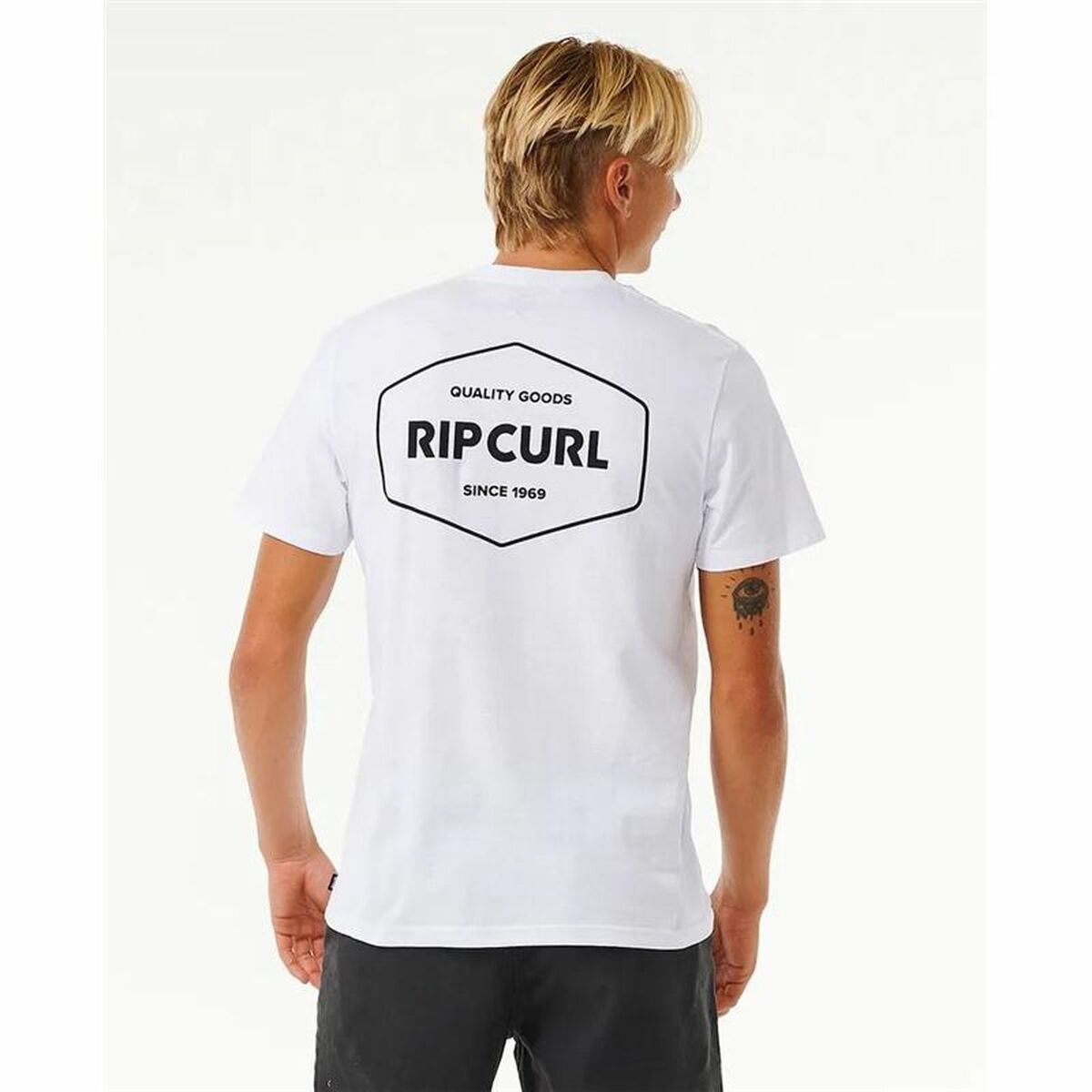 Ανδρική Μπλούζα με Κοντό Μανίκι Rip Curl Stapler Λευκό