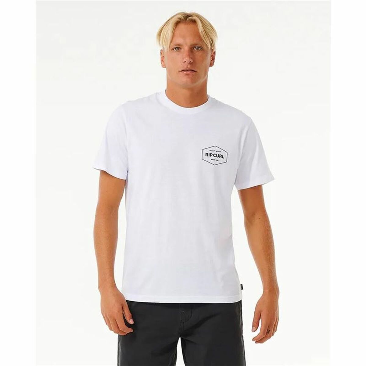 Ανδρική Μπλούζα με Κοντό Μανίκι Rip Curl Stapler Λευκό