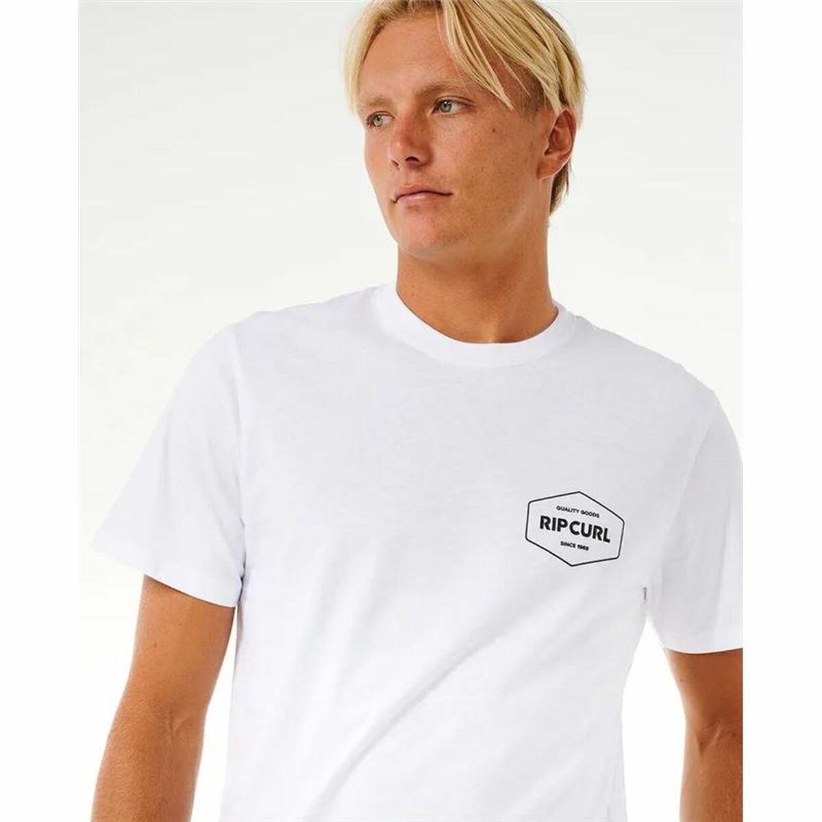 Ανδρική Μπλούζα με Κοντό Μανίκι Rip Curl Stapler Λευκό