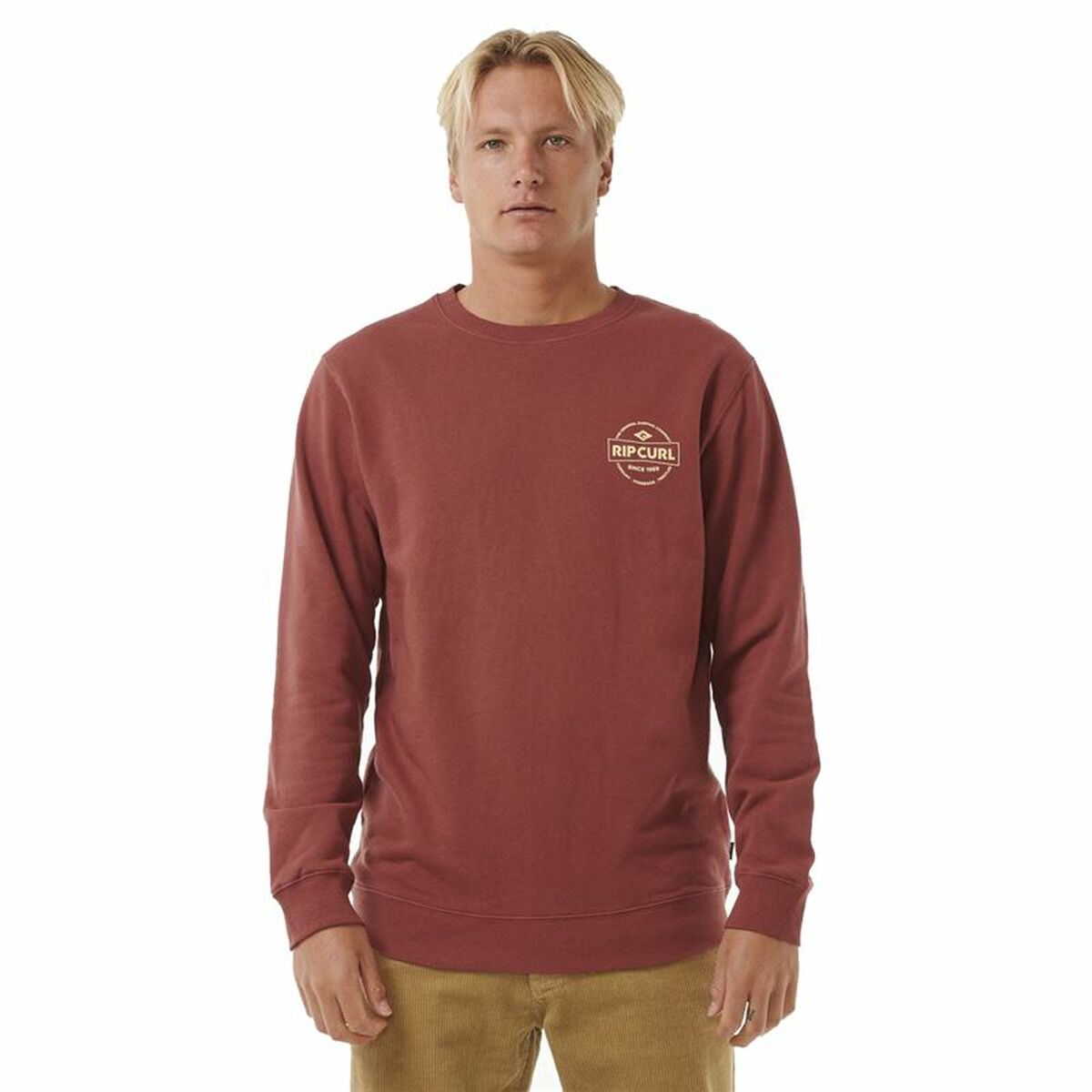 Ανδρικό Φούτερ χωρίς Κουκούλα Rip Curl Stapler Crew Καφέ