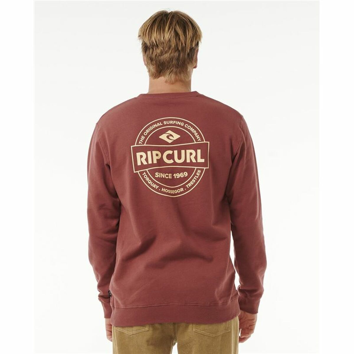 Ανδρικό Φούτερ χωρίς Κουκούλα Rip Curl Stapler Crew Καφέ