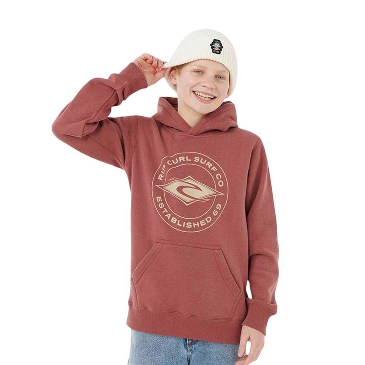 Παιδικό Φούτερ με Κουκούλα Rip Curl Stapler Hood Μπορντό
