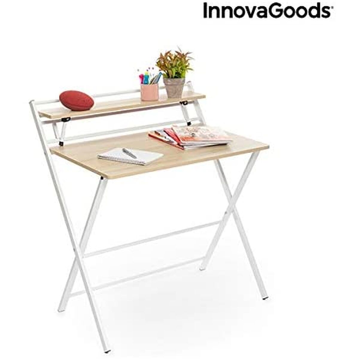 Πτυσσόμενο Γραφείο με Ράφι InnovaGoods V0103260 Ξύλο (Ανακαινισμένα C)