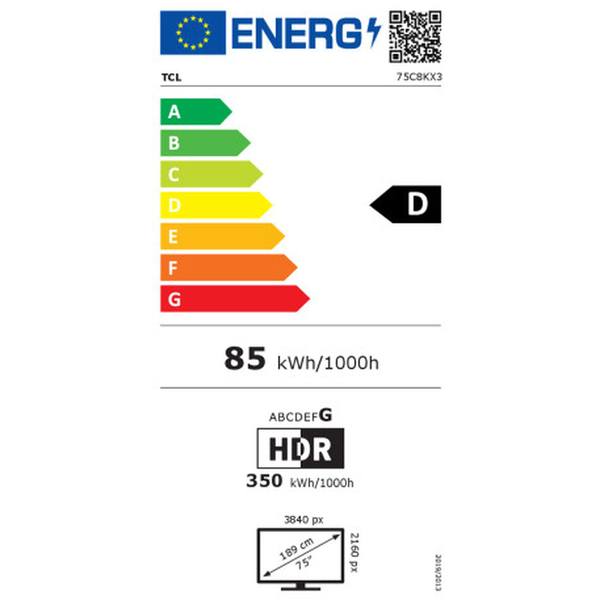 Smart TV TCL 75C8K 4K Ultra HD 75" ULED HDR10+ Google Assistant (Ανακαινισμenα B)