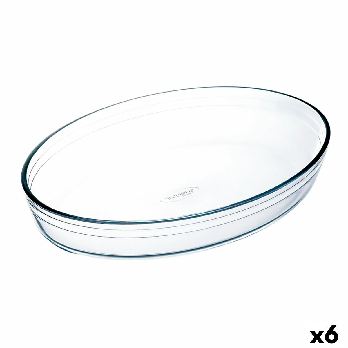 Πιάτο ψησίματος Ô Cuisine Ocuisine Vidrio Διαφανές Γυαλί Οβάλ 26,2 x 17,9 x 6,2 cm (x6)