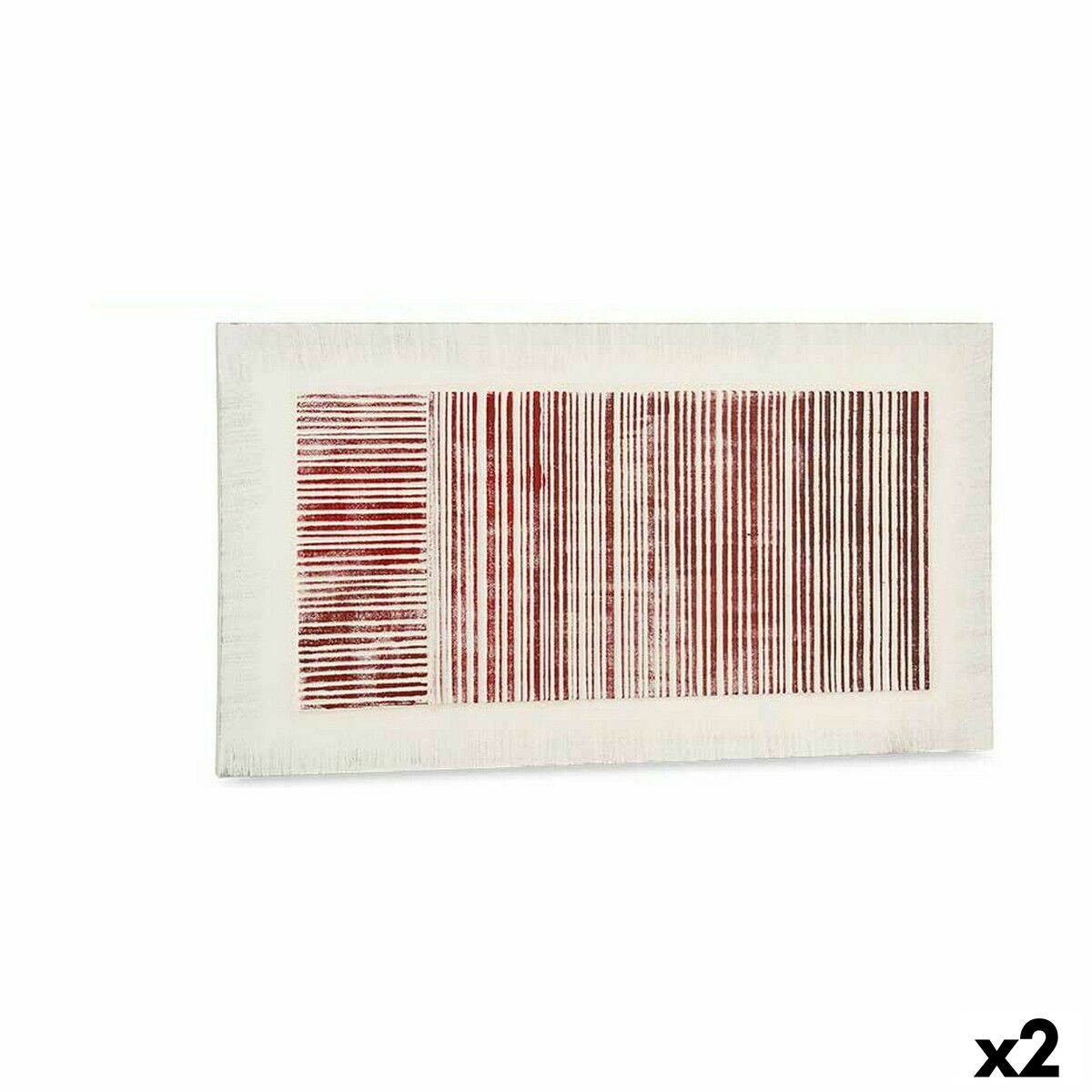 Καμβάς Gift Decor Λευκό Ροζ Ρίγες Με ανακούφιση 110 x 60 x 2,5 cm (x2)