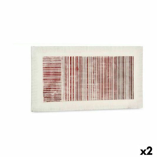 Καμβάς Gift Decor Λευκό Ροζ Ρίγες Με ανακούφιση 110 x 60 x 2,5 cm (x2)