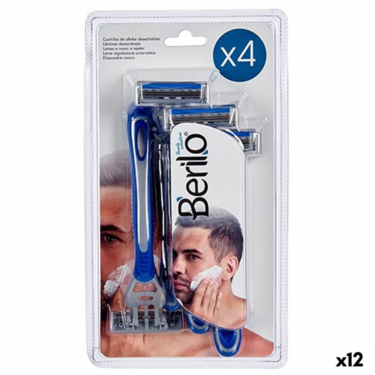 Ξυράφια Μίας Χρήσης Berilo 4 Τεμάχια (12 Μονάδες)