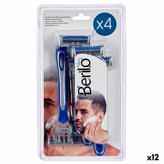 Ξυράφια Μίας Χρήσης Berilo 4 Τεμάχια (12 Μονάδες)