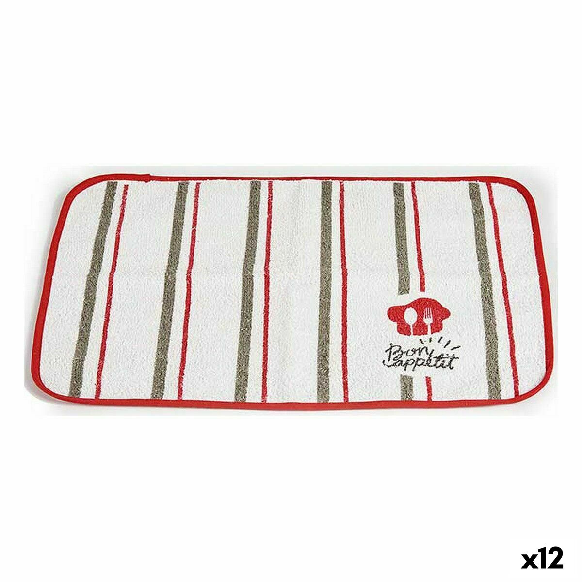 Σουπλά Kinvara Bon Appetit Λευκό Κόκκινο 33 x 0,3 x 48 cm (12 Μονάδες)