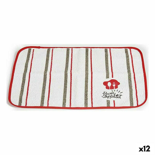 Σουπλά Kinvara Bon Appetit Λευκό Κόκκινο 33 x 0,3 x 48 cm (12 Μονάδες)