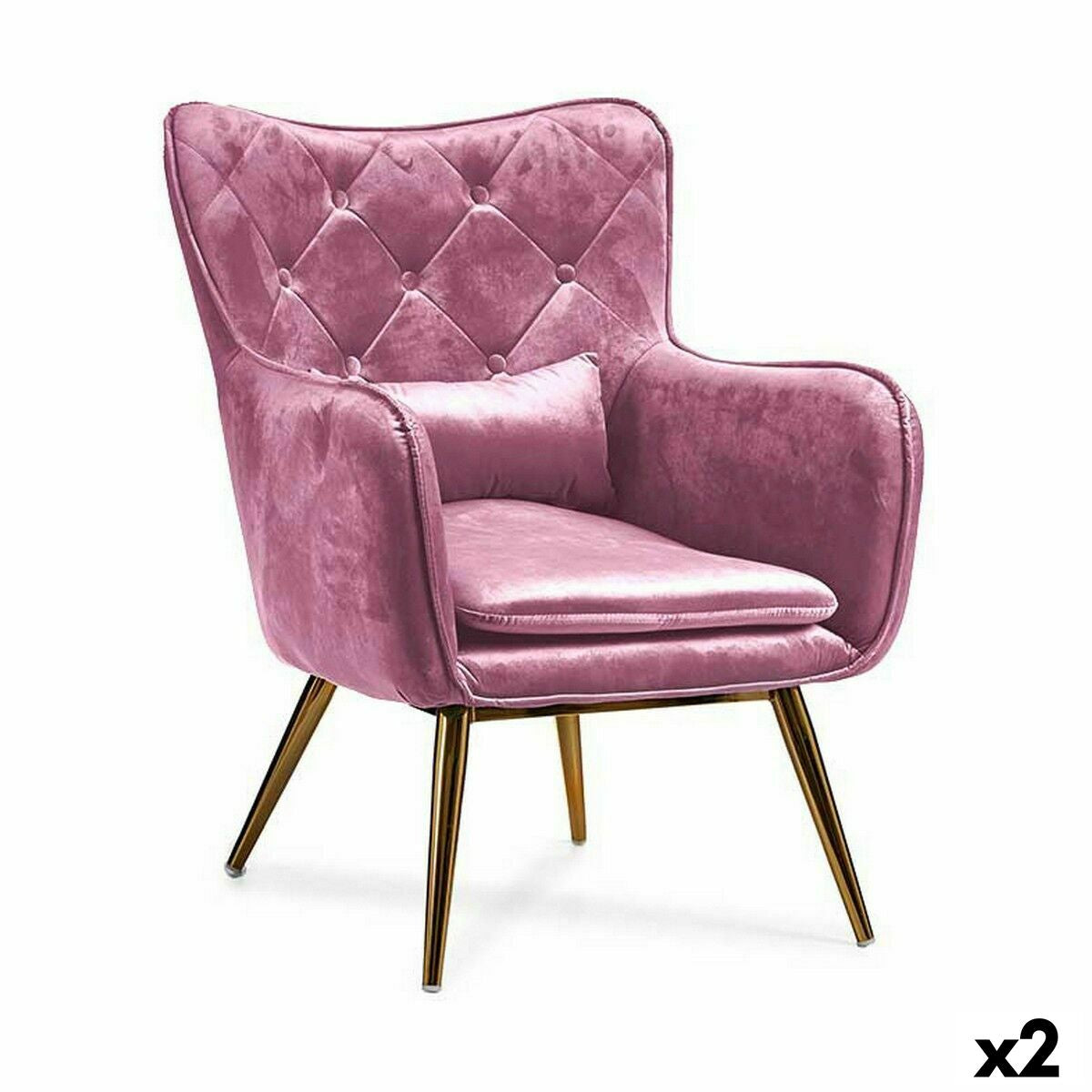 Πολυθρόνα Gift Decor Ροζ 68 x 92 x 70 cm (x2)
