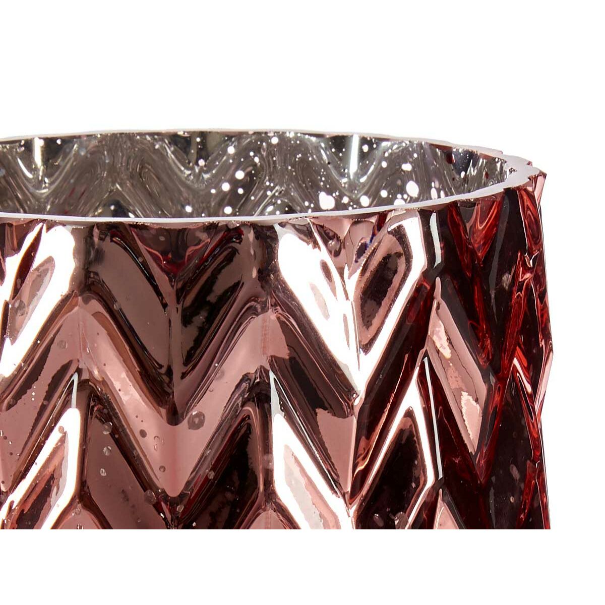 Βάζο Gift Decor Ροζ Κρυστάλλινο Σπάικ Ξυλόγλυπτο 11,3 x 19,5 x 11,3 cm (x6)