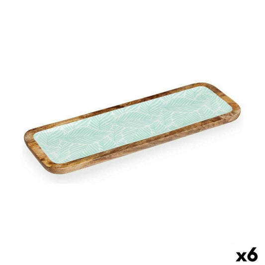 Κεντρικό Τραπεζιού Gift Decor Λευκό Καφέ Πράσινο πολυεστέρας Ρητίνη Ξύλο από Μάνγκο 45 x 15 cm 15,2 x 2,54 x 45,7 cm Φύλλο φυτού