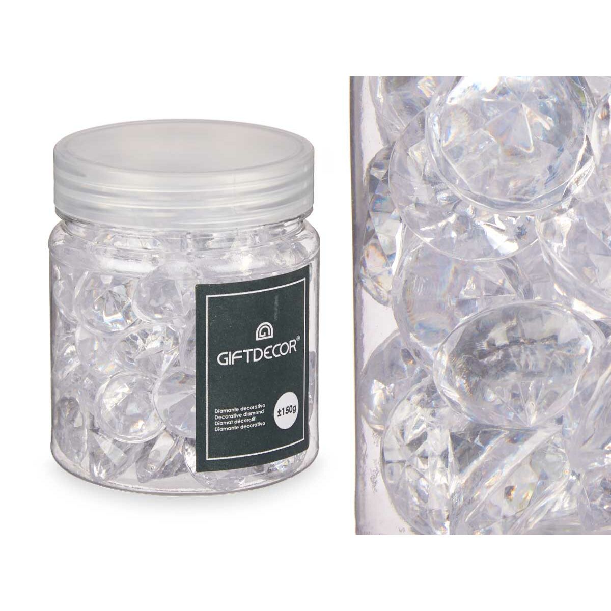 Διακοσμητικές Πέτρες Gift Decor Διαφανές 150 g Διαμάντι (16 Μονάδες)