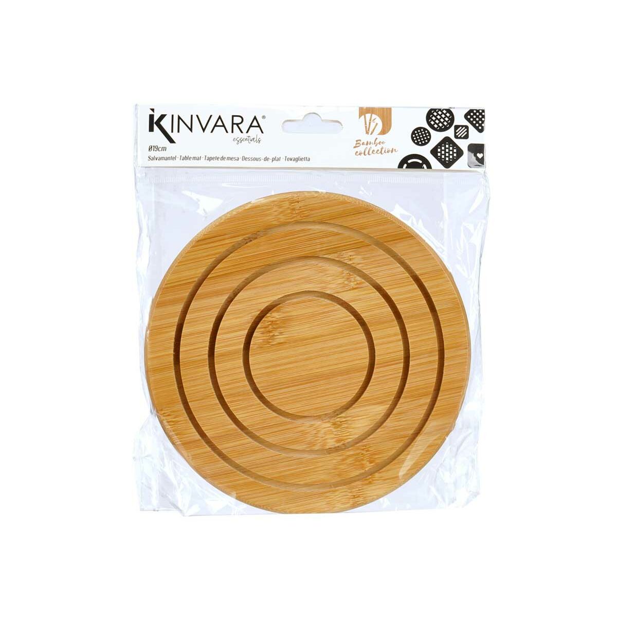 Σουπλά Kinvara Φυσικό Bamboo Στρόγγυλο 19 x 1 x 19 cm (24 Μονάδες)