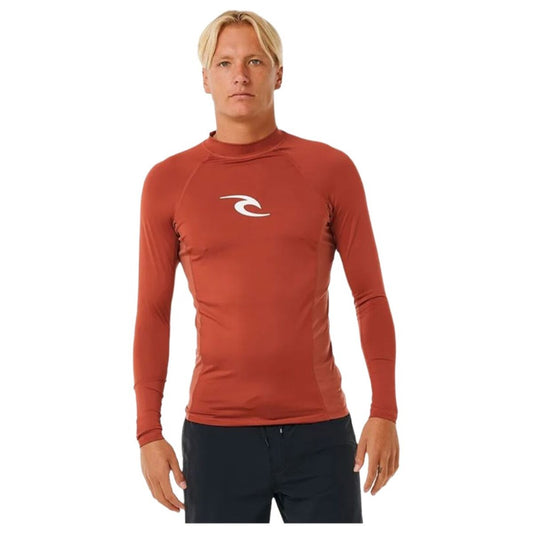Μπλουζάκι για μπάνιο Rip Curl Waves Upf Perf L/S Κόκκινο Σέρφινγκ