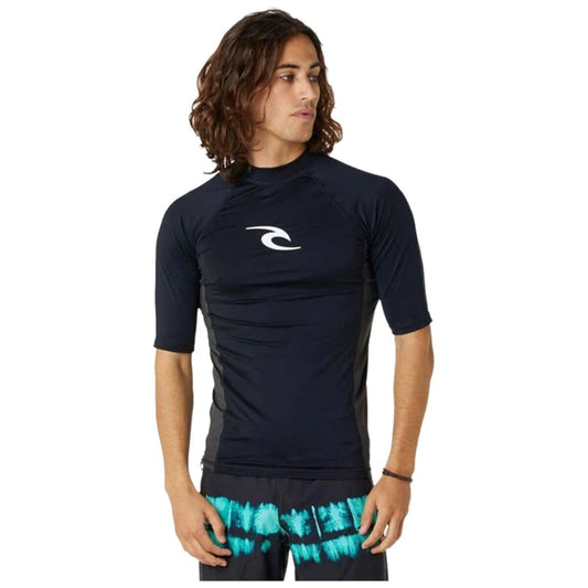 Μπλουζάκι για μπάνιο Rip Curl Waves pf Μαύρο Σέρφινγκ