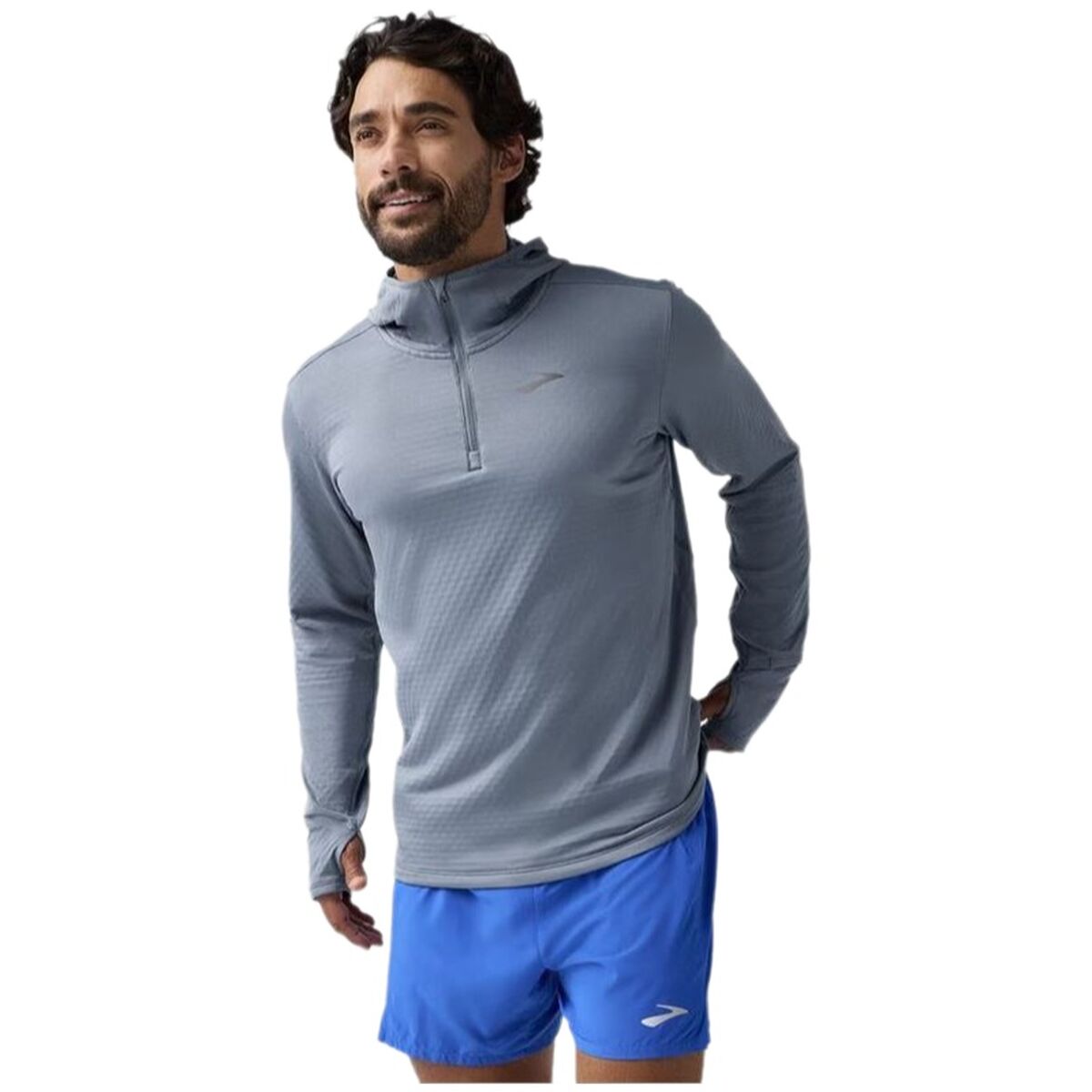 Ανδρικό Φούτερ με Κουκούλα Brooks Notch Thermal 3.0 Ανοιχτό Γκρι
