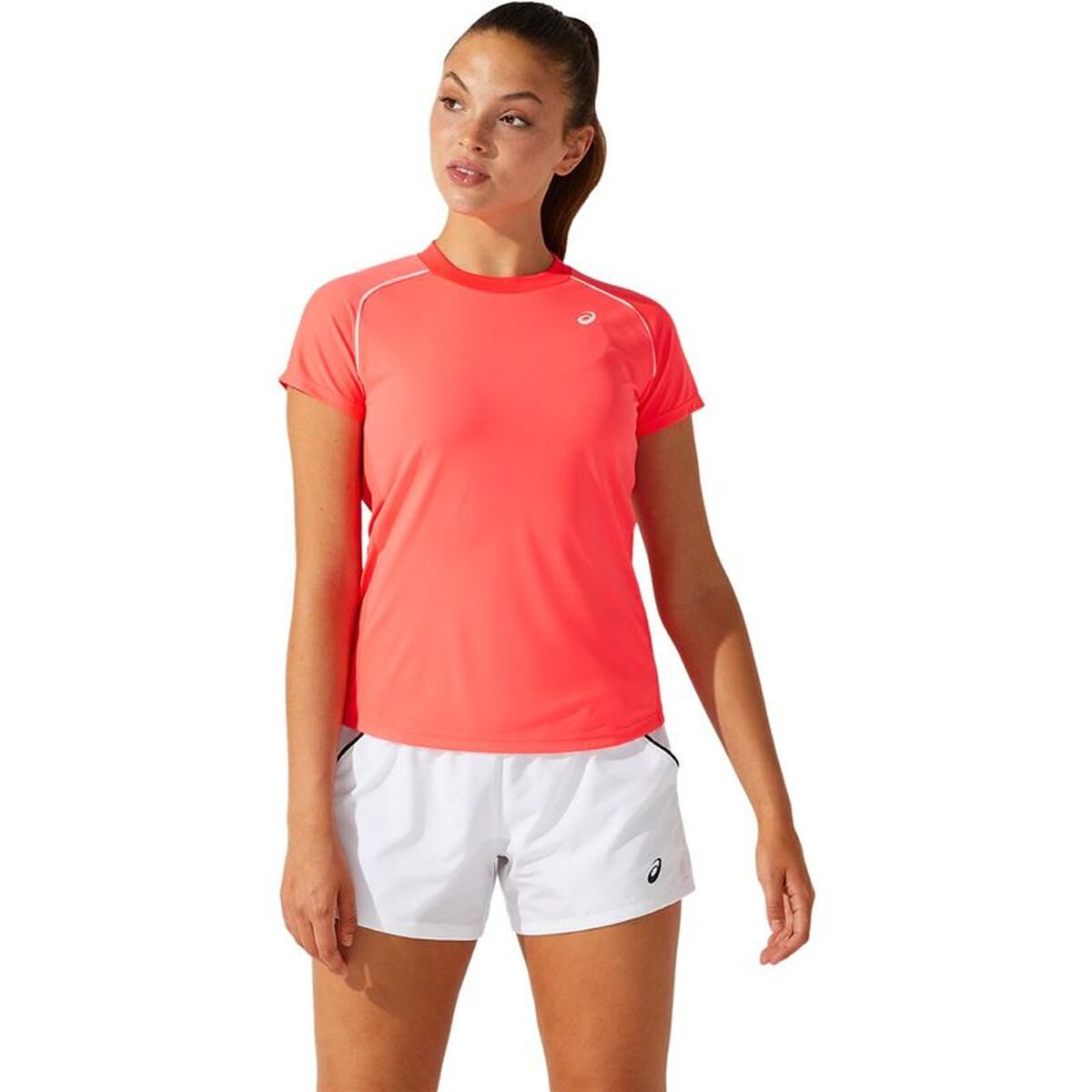 Κοντομάνικο Αθλητικό Μπλουζάκι Asics Court Piping W Κοράλι