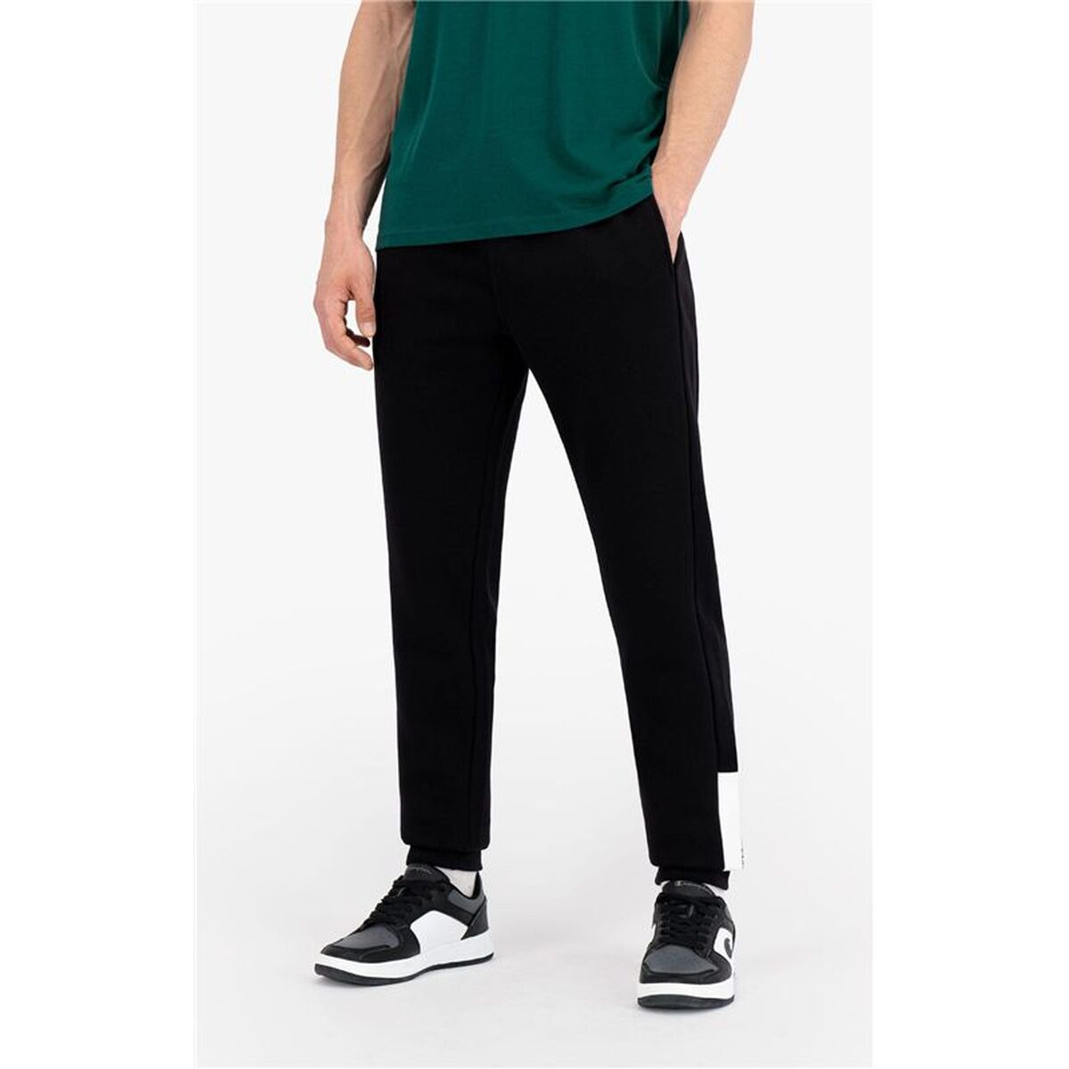 Μακρύ Αθλητικό Παντελόνι Champion Rib Cuff Color Block Μαύρο Άντρες