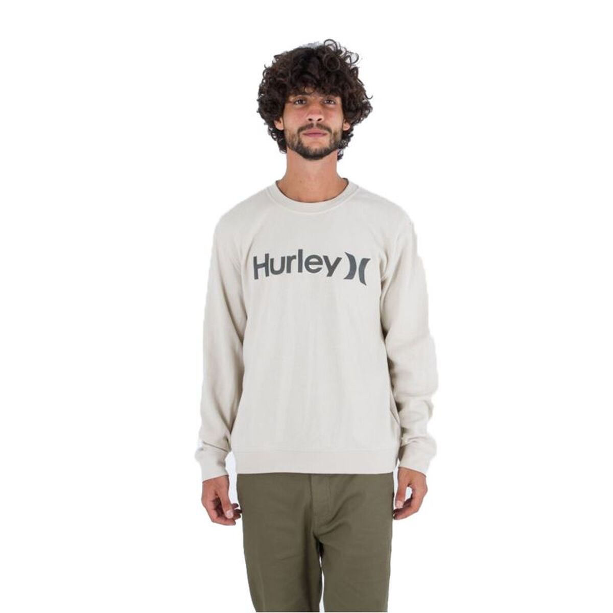 Ανδρικό Φούτερ χωρίς Κουκούλα Hurley OO Solid Summer Λευκό Φυσικό