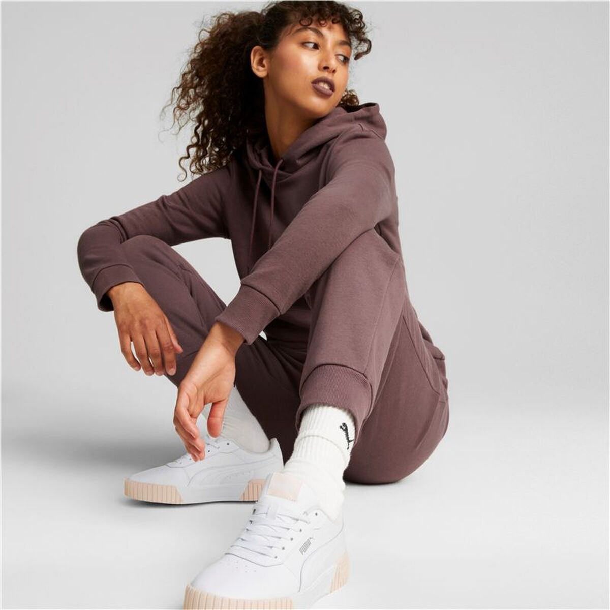Μακρύ Αθλητικό Παντελόνι Puma ESS+ Embroidery High-W Καφέ Γυναίκα