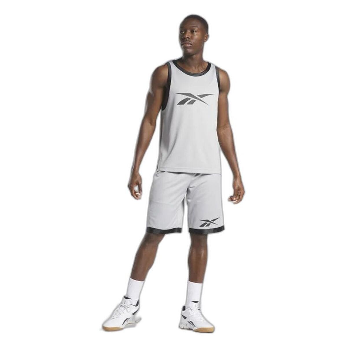 Μπλουζάκι μπάσκετ Reebok Basketball Mesh Ανοιχτό Γκρι