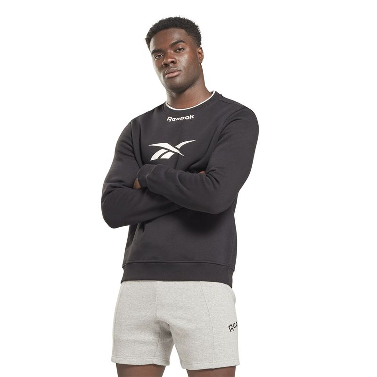 Ανδρικό Φούτερ χωρίς Κουκούλα Reebok RI Arch Logo Vector Crew Μαύρο