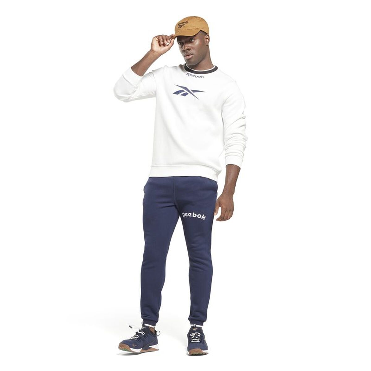Ανδρικό Φούτερ χωρίς Κουκούλα Reebok Identity Arch Logo Fleece Λευκό