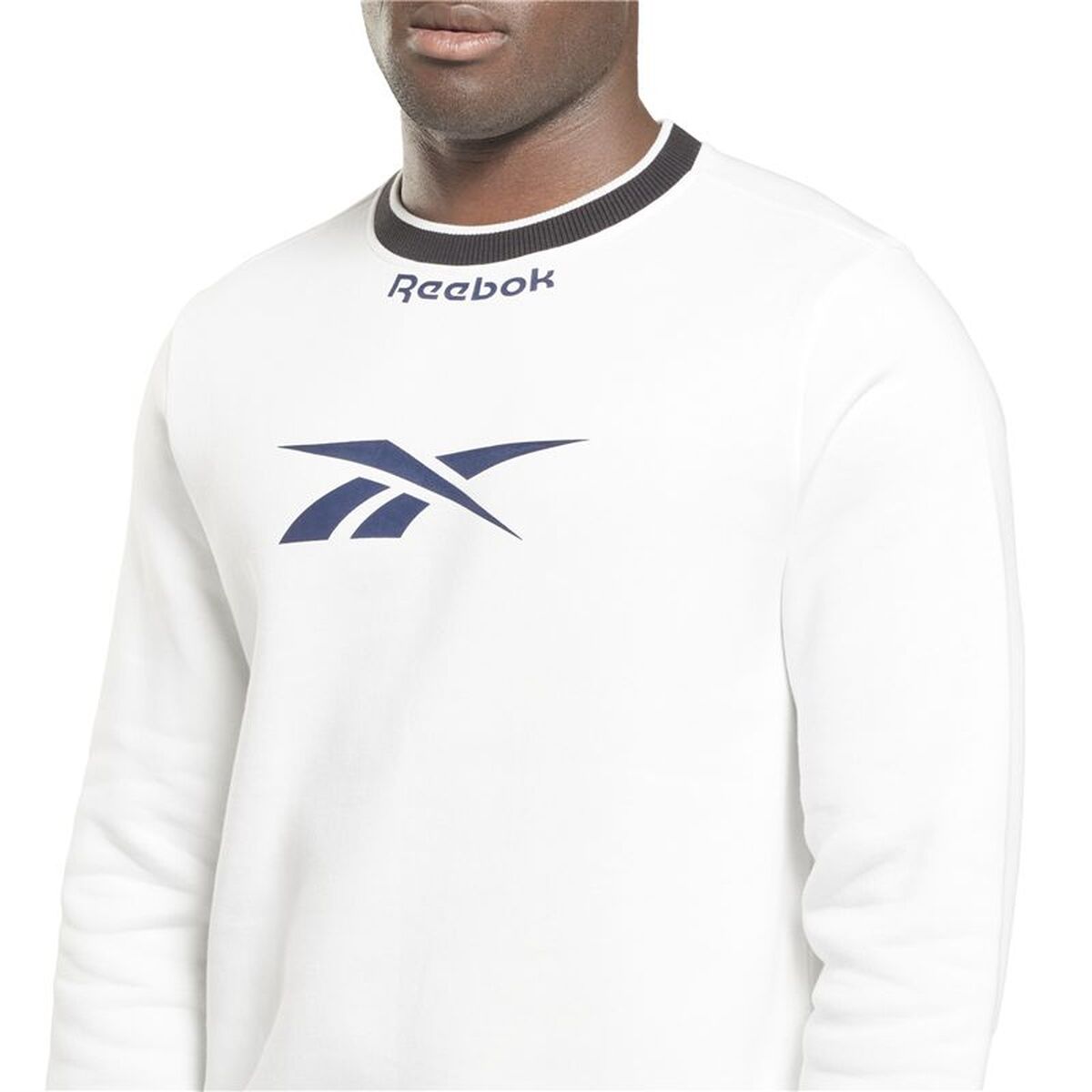 Ανδρικό Φούτερ χωρίς Κουκούλα Reebok Identity Arch Logo Fleece Λευκό