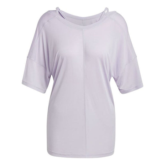 Γυναικεία Μπλούζα με Κοντό Μανίκι Adidas Yoga Studio Oversized Λιλά