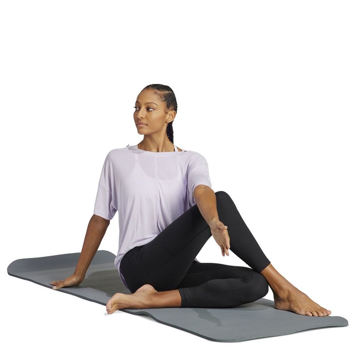 Γυναικεία Μπλούζα με Κοντό Μανίκι Adidas Yoga Studio Oversized Λιλά