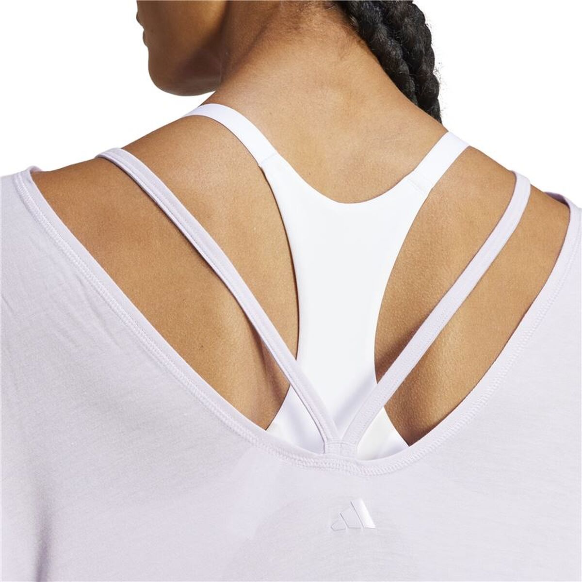Γυναικεία Μπλούζα με Κοντό Μανίκι Adidas Yoga Studio Oversized Λιλά