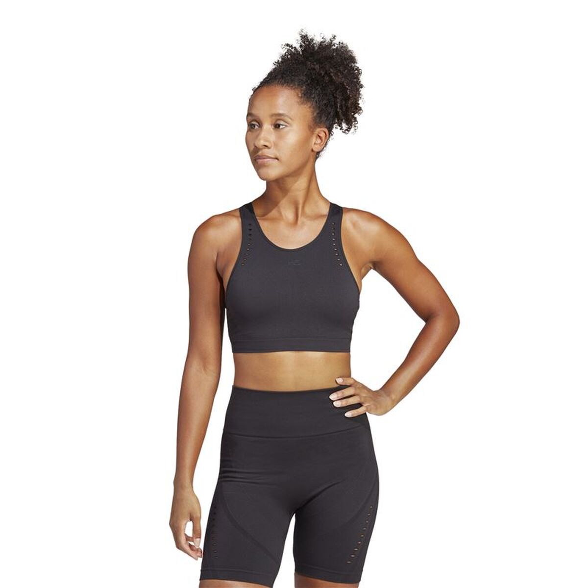 Αθλητικό σουτιέν Adidas Aeroknit Light-Support Μαύρο