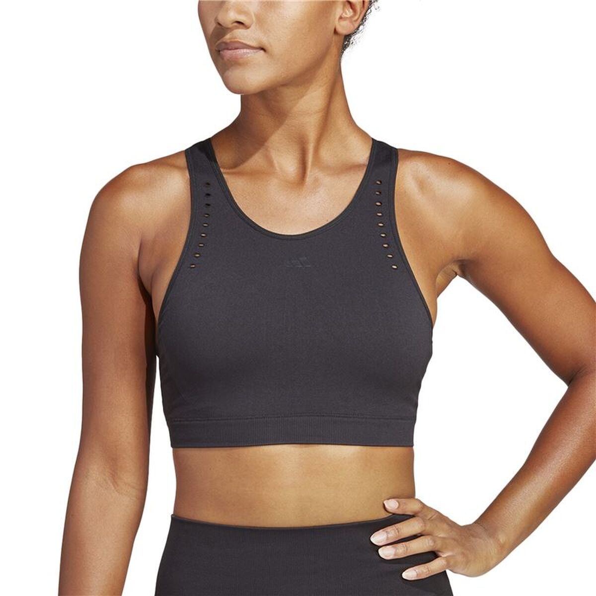 Αθλητικό σουτιέν Adidas Aeroknit Light-Support Μαύρο